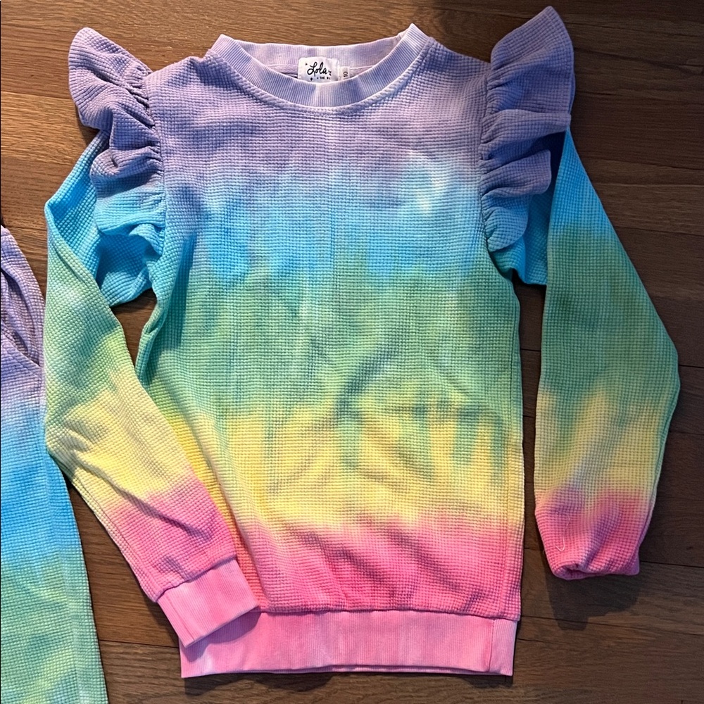 Lola + The Boys Rainbow Ombre Girls Matching Set Size 10 - Picture 2 of 5